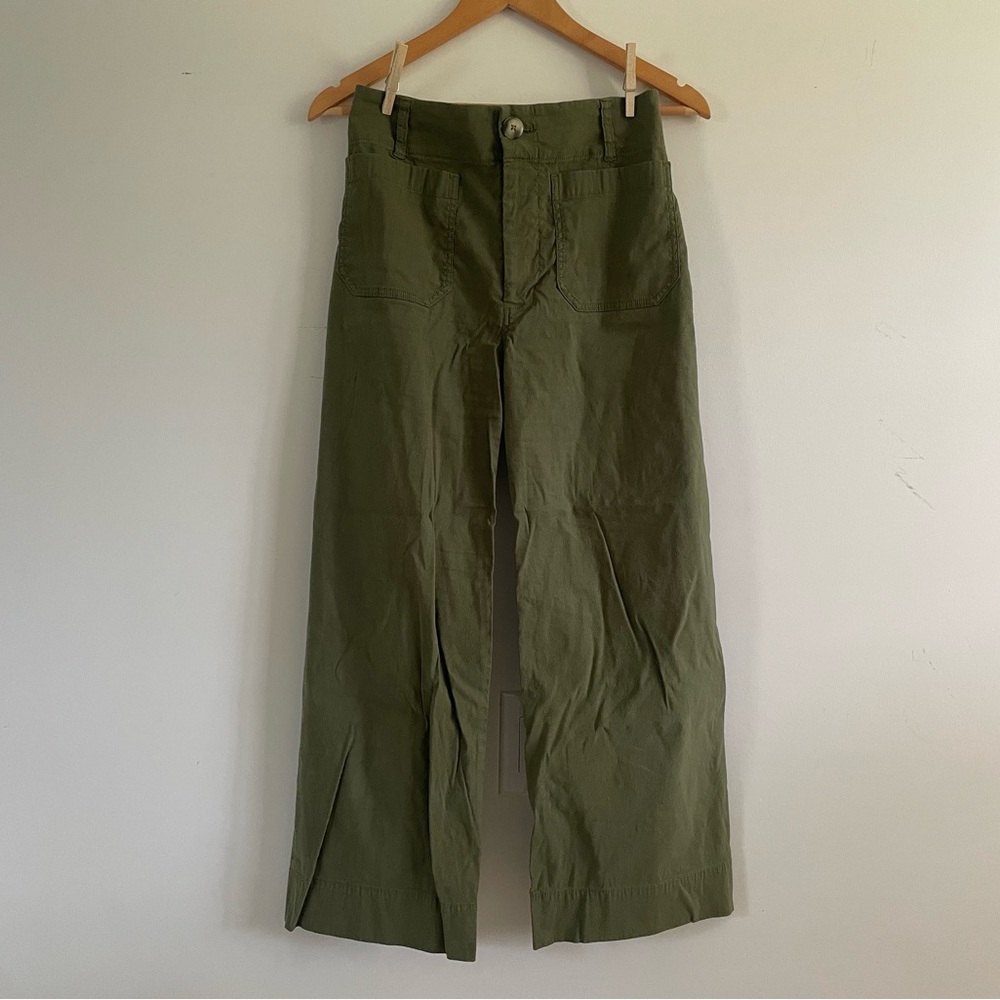 Maeve The Colette Olive Green Wide Leg Pants